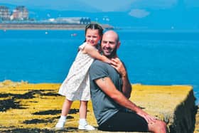 John Harkins and his four-year-old daughter Sophia in Greenock. Picture: John Devlin