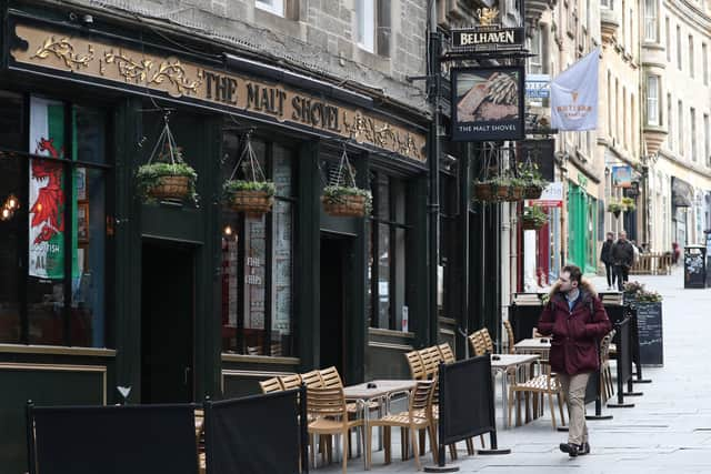 An empty looking Cockburn Street in Edinburgh. Picture: Andrew Milligan/PA Wire