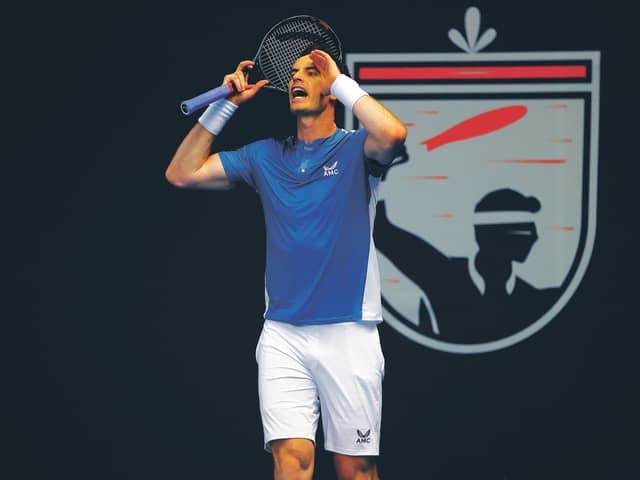 Andy Murray shows his frustration during the 1-6, 6-3, 10-8 defeat by Dan Evans.  Photograph: Clive Brunskill/Getty Images