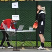 St Mirren’s  Richard Tait gets tested on his return to training.  Iain McMeneny hopes that strict regulations for football will be relaxed. Picture: SNS.