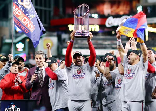 Washington Nationals, celebrating their World Series win back in October, are expected to start the new season against the New York Yankees on 23 July. Picture: Mike Ehrmann/Getty Images
