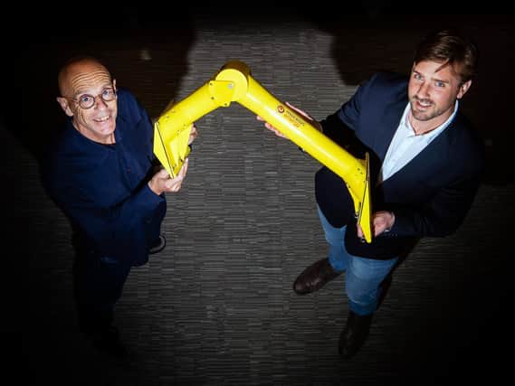 Chris Retzler (left) and Cameron McNatt of Mocean Energy. Picture: Ian Georgeson