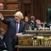 Boris Johnson in the House of Commons yesterday