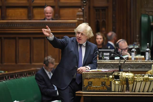 Boris Johnson in the House of Commons yesterday