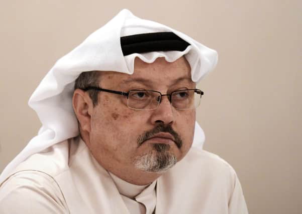 Saudi journalist Jamal Khashoggi attends a press conference in the Bahraini capital Manama. Picture: Mohammed Al-Shaikh//AFP/Getty Images