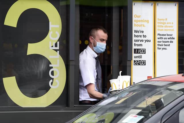 A McDonald's drive-thru at Newbridge. Hospitality workers have a lifetime of playing 'catch-up' on their retirement savings, according to Scottish Widows