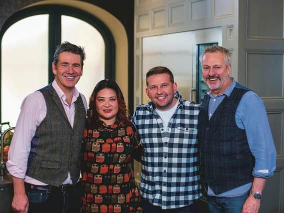 In the first episode of The Great Food Guys, filmed before lockdown, Dougie Vipond and Nick Nairn are joined in the kitchen by Edinburgh chef Kaori Simpson of Harajuku Kitchen and The A Word actor Greg McHugh. Picture: BBC Studios