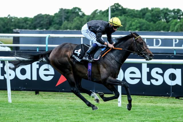 English King, with Tom Marquand aboard, wins the Derby Trial Stakes at Lingfield. Picture PA Wire