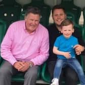 Neil Fenwick with his dad Ross, who won his fight with the Covid-19 virus, and young son Louie