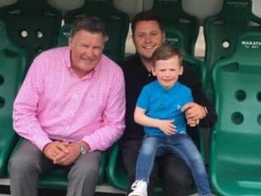 Neil Fenwick with his dad Ross, who won his fight with the Covid-19 virus, and young son Louie