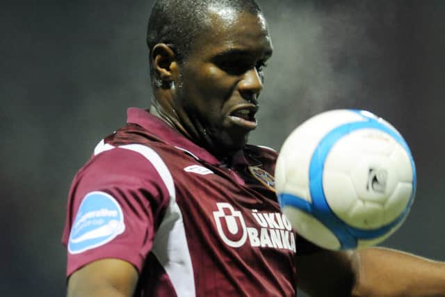 Former Hearts player Christian Nade says the first thing he does after signing for a new club is check if there are any other black players in the squad. Picture: Phil Wilkinson