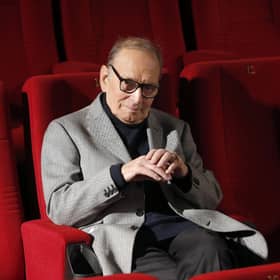 Italian composer Ennio Morricone poses during a photo call to promote his German 2014 concerts in Berlin, Germany. Picture: AP Photo/Michael Sohn