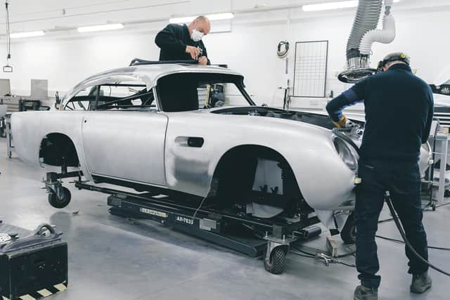 A DB5 Goldfinger replica being built