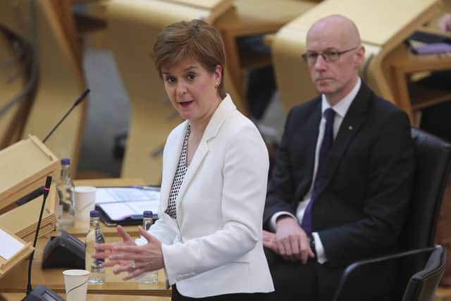 Scottish First Minister Nicola Sturgeon announces lifting of some coronavirus lockdown rules. Picture: Fraser Bremner - WPA Pool/Getty Images