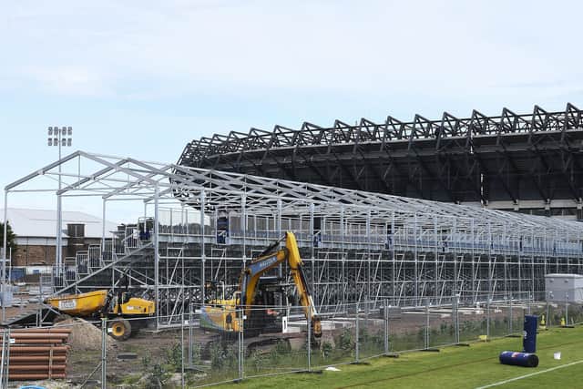 The stands take shape at Edinburgh's new stadium. Picture: Lisa Ferguson