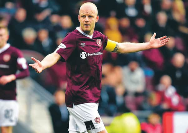 Steven Naismith was handed the Hearts captaincy last season by then manager Daniel Stendel. Picture: Rob Casey/SNS