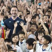 As he discovered during a trip to Meishin Elementary School in Kobe at the Rugby World Cup last year, Laidlaw already has a bit of a cult following in Japan. Picture: Gary Hutchison/SNS