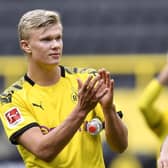 Erling Haaland will be the main threat for Borussia Dortmund when they take on Bayern Munich. Martin Meissner/Pool via Getty Images