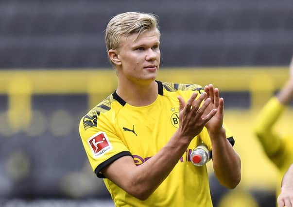 Erling Haaland will be the main threat for Borussia Dortmund when they take on Bayern Munich. Martin Meissner/Pool via Getty Images