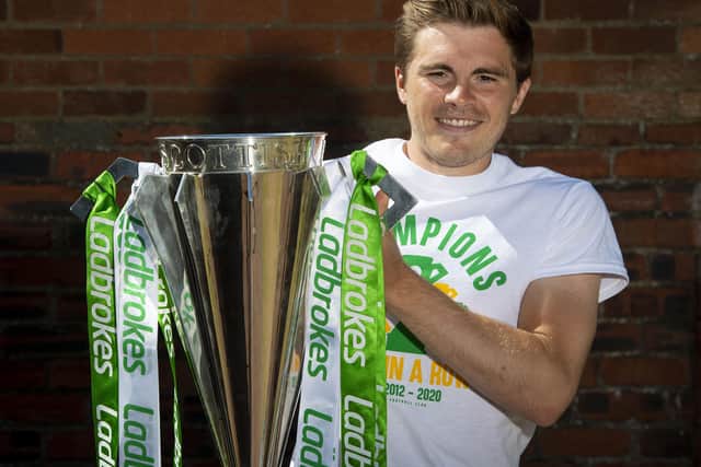 Winger James Forrest has been involved in all of Celtic's nine league championships in a row.