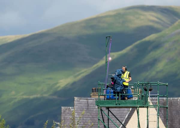 A television camera overlooks Alloa’s Indodrill Stadium. Iain McMenemy believes Scottish clubs could introduce cheap automated camera systems to reduce the cost of broadcasting games. Picture: SNS
