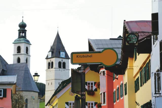 The medieval town of Kitzbuhel, surrounded by mountains, draws tourists in summer as well as in winter