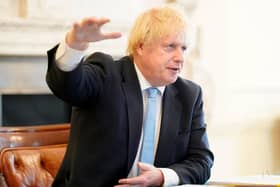 Britain's Prime Minister Boris Johnson answering questions from a Parliamentary Liaison Committee. Picture: Andrew Parsons/10 Downing Street/AFP via Getty Images