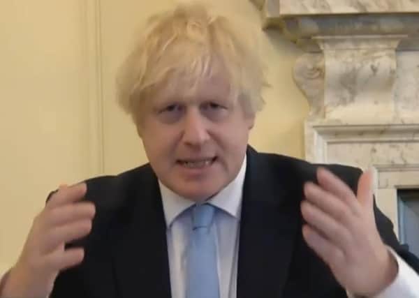 A video grab of Boris Johnson answering questions from a committee of MPs about the Government's handling of the Covid-19 coronavirus pandemic (Picture: handout/AFP via Getty Images)