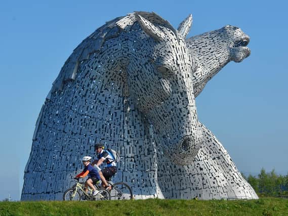 Cycling Scotland say people's habits have changed during lockdown. Pictured are the Kelpies in Falkirk.