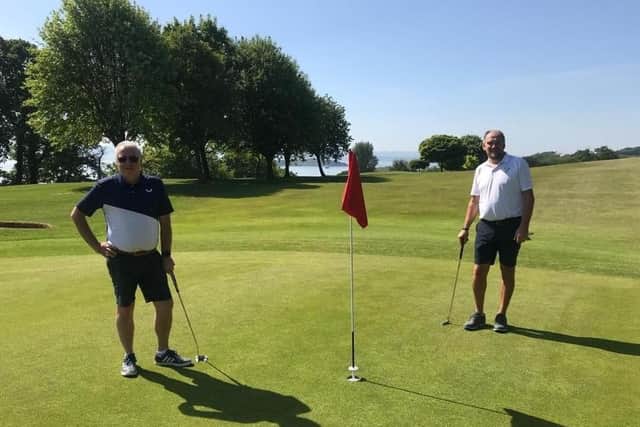 Eddie Travers, left, and Martin Dempster in the Aberdour sun.