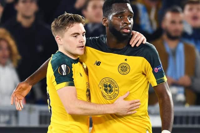 James Forrest relishes playing with Odsonne Edouard, right, the latest prolific Celtic striker. Picture: Craig Williamson/SNS