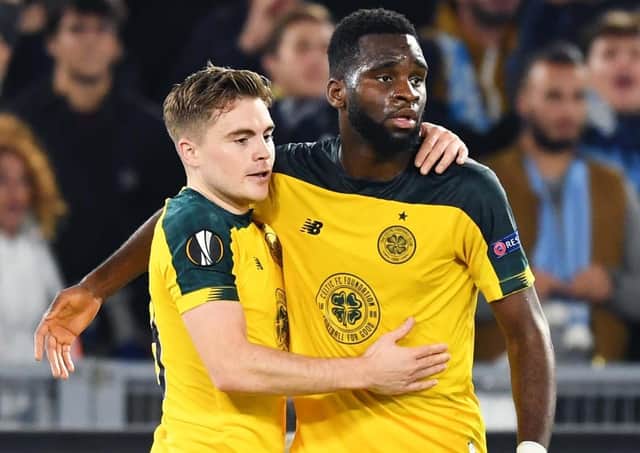 James Forrest relishes playing with Odsonne Edouard, right, the latest prolific Celtic striker. Picture: Craig Williamson/SNS