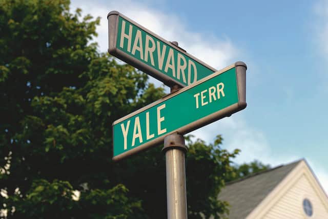 Road signs for Harvard and Yale. Picture: Vapal