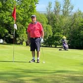 Stuart Gallagher after making his hole-in-one at the ninth at Clober