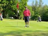 Stuart Gallagher after making his hole-in-one at the ninth at Clober