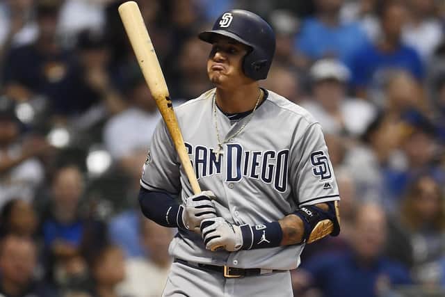 San Diego Padres' Manny Machado reacts to a called strike. San Diego are one of the few teams who still remain integral to their community. Picture: Stacy Revere/Getty Images