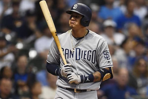 San Diego Padres' Manny Machado reacts to a called strike. San Diego are one of the few teams who still remain integral to their community. Picture: Stacy Revere/Getty Images
