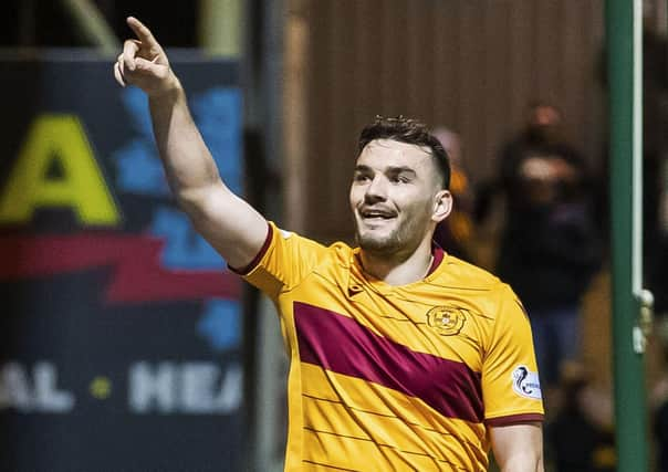 Motherwell's Tony Watt celebrates scoring against Ross County. Picture: Roddy Scott/SNS