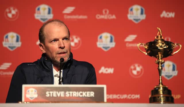 US captain Steve Stricker says fans will feel cheated if the Ryder Cup is played behind closed doors in his home state of Wisconsin in September. Picture: Andrew Redington/Getty Images