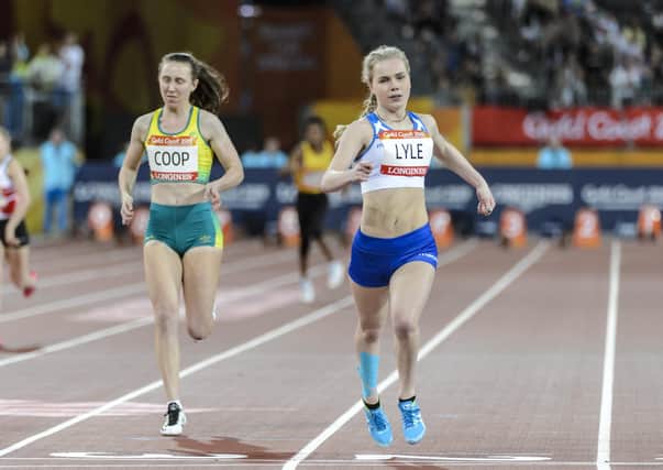 Maria Lyle takes the silver medal in the T35 100m at the 2018 Commonwealth Games. Picture: Bobby Gavin