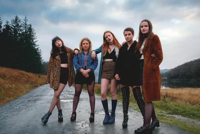 In Our Ladies, Michael Caton-Joness adaptation of Alan Warners cult novel The Sopranos. L-r Marli Siu, Sally Mesham, Rona Morison, Tallulah Greive, Abigail Lawrie. Picture: Jaap Buitendijk/In A Big Country Films Ltd