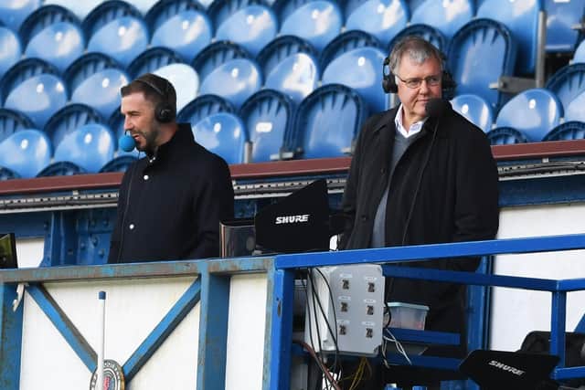 Rangers TV commentary team of Clive Tyldesley and Kevin Thomson. Picture: Craig Foy/SNS