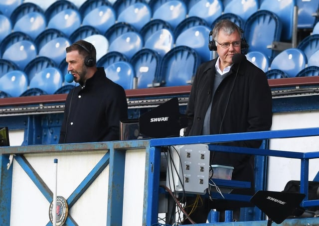 Rangers TV commentary team of Clive Tyldesley and Kevin Thomson. Picture: Craig Foy/SNS