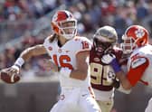 Clemson Tigers quarterback Trevor Lawrence was one of a group of players who tweeted the hashtag ‘#WeWantToPlay’. Picture: Joe Robbins/Getty Images