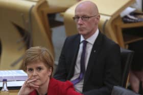 Scottish First Minister Nicola Sturgeon with education secretary John Swinney. Picture: Fraser Bremner - Pool/Getty Images