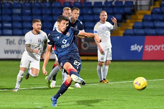 Ross County's Ross Stewart scores a penalty to make it 2-2 against Kilmarnock. Picture: SNS