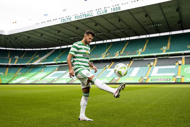 Celtic's new striker Albian Ajeti is unveiled at Parkhead after signing on a four-year deal. Picture: SNS Group.