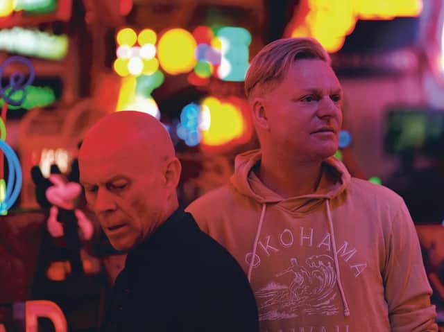 Vince Clarke and Andy Bell. Erasure's new album, The Neon, celebrates their synth sound and left-field love of pop. Picture: Phil Sharp