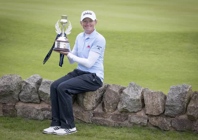 Stacy Lewis poses with the trophy after winning the Ladies Scottish Open at The Renaissance Club. Picture: PA