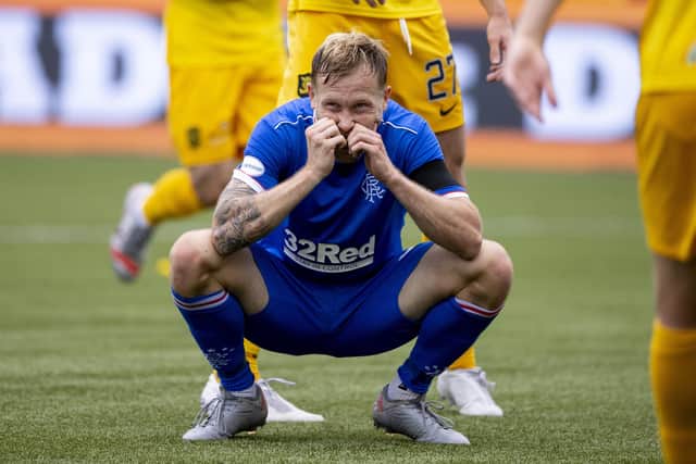 Rangers' Scott Arfield cuts a frustrated figure during the first half at the Tony Macaroni Arena. Picture: Craig Williamson/SNS